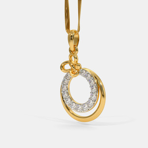 Collier pendentif cercle floral en or jaune avec diamant de laboratoire - Product Image 6
