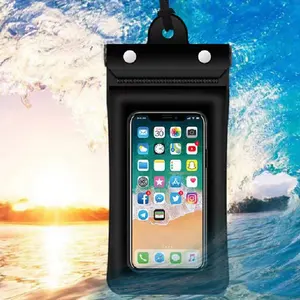 Funda impermeable de TPU para teléfono móvil, bolsa impermeable Universal de PVC, transparente, resistente al agua, bolsa de playa seca con cordón
