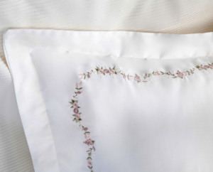 Quang Thanh Embroidery Custom Wholesale Wearable Pretty Pink Floral 250TC Cotton European-American Style Duvet Cover Sets - Product Image 2