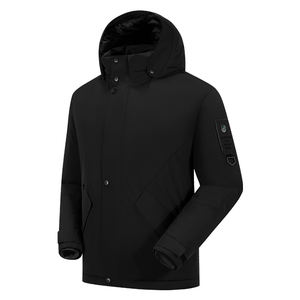 Men Winter <b>Hooded</b> Fleece <b>Jacket</b> Waterproof <b>Soft</b> <b>Shell</b> Light Weighted Premium Quality Breathable Plain Dyed Drop-Shoulder Hot - Product Image 5