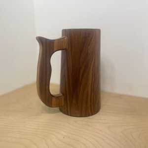 Viking Drinking Luxury Classic Designer Handle Vintage Teak Wood Double Wall Eco-Friendly Microwave Safe Coffee Beer <b>Mug</b> for - Product Image 3