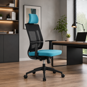 Modern Mesh Ergonomic Office Chair Manual Adjustable Armrest Built-In Headrest Height Swivel Function for Home Office Use - Product Image 1