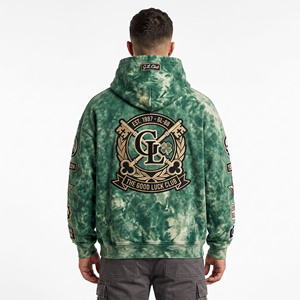 Sweat à capuche pour homme OEM personnalisé en molleton épais délavé à l'acide avec broderie, coupe oversize décontractée, style pull ample à épaules tombantes - Product Image 2