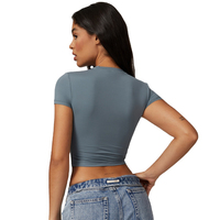 T-shirt court imprimé pour femme, coupe ajustée, en coton, respirant, séchage rapide, écologique, haute qualité, style streetwear estival