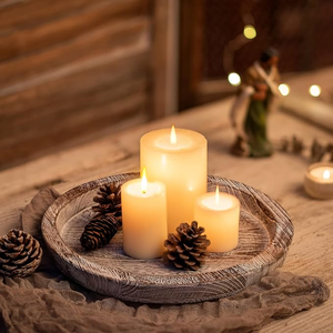 Candelero de Madera Rústico Hecho a Mano, Pequeño Centro de Mesa Estilo Granja, Decoración para el Hogar, Cumpleaños - Product Image 1