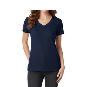 Regular Fit Tee Versatile Workplace Everyday Clothing Ladies Essential V Neck Top Relaxed Office Fashion - Product Image 1