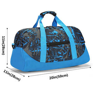 Sac de sport en polyester léger et durable, grande capacité, imperméable, avec poche à chaussures, personnalisable avec logo, vente en gros à prix abordable - Product Image 4