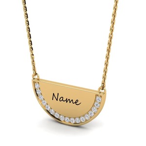 Personalized Name <b>Pendant</b> With <b>Crystal</b> Rhinestones 925 Silver Moissanite Alloy Women's Classic Necklace Gift - Product Image 2