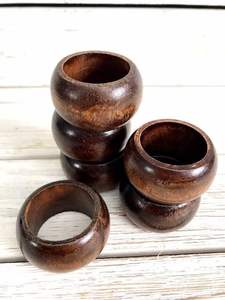 Anillo de servilleta de madera de lujo estilo americano para decoración de mesa de fiesta y boda, soporte de servilleta redondo. - Product Image 5