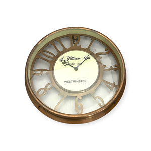 Horloge murale vintage en laiton Art Déco, mécanique, à piles, style antique, luxe, décorative, classique, pour le bureau - Product Image 1