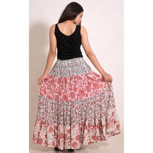 Cotton Patchwork Printed Flared Maxi <b>Skirt</b> Handmade Indian Boho <b>Long</b> <b>Skirt</b> Casual <b>Summer</b> Clothing - Product Image 5