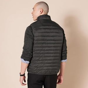 Men's Casual <b>Quilted</b> Puffer Vest Sleeveless Down Alternative Winter Breathable Zip-Up Lightweight Outdoor Layer <b>Waistcoat</b> - Product Image 1
