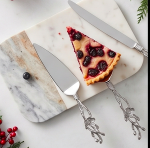 <b>Cheese</b> <b>Knives</b> <b>Set</b> With White Orchid Handle Luxury Design Utensils Elegant Silverware Perfect For Dining Weddings And Kitchen - Product Image 6