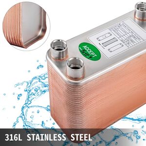 Scambiatore di calore a piastre brasate 3''x7.5'' 60 piastre 316L 1/2'' BSP FPT per raffreddamento birra e mosto EATB12 - Product Image 4