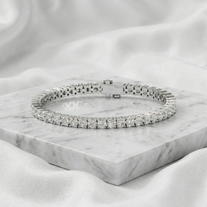 8.00CTW Round Diamond Line Bracelet 14KGold Lab Grown E-F Color VVS2 Prong <b>Set</b> Eternity Tennis Bracelet for Women - Product Image 3