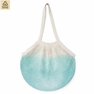 Sac en filet de coton naturel 41x72 cm, sac de courses réutilisable en maille, vente en gros, logo personnalisé OEM - Product Image 1