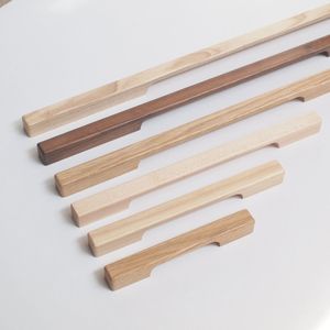<b>Walnut</b> Wooden Furniture Handle Nordic Kitchen Cabinets Handles Multi-Functional Cabinets <b>Drawers</b> Long Wardrobe Pull - Product Image 4