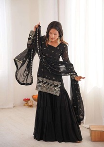 Designer Women's Adult Party Wear Salwar Kameez Set-<b>Top</b> Bottom Dupatta - Product Image 2
