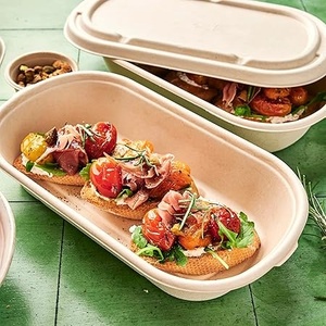 Contenedores de Alimentos Desechables Biodegradables de Bagazo de Caña de Azúcar, Resistentes y a Prueba de Fugas, con Tapa, Empaque Moderno para Comida para Llevar de Restaurantes - Product Image 4