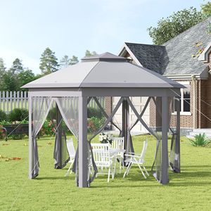 Carpa Gazebo Plegable de 11 x 13 pies con Paredes Laterales de Malla con Cremallera para Patio, Jardín, Eventos, Pérgola, Pabellón - Product Image 2