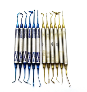 Kit de 6 espátulas de relleno de resina compuesta dental reutilizables herramientas manuales de higiene y restauración hechas de acero y metal - Product Image 1