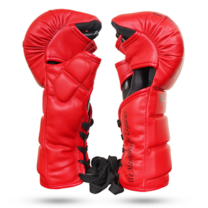 Gants de MMA à lacets en cuir microfibre, pour grappling, sparring, entraînement et combat, rembourrage durable, fabrication OEM personnalisée, 7oz - Product Image 3