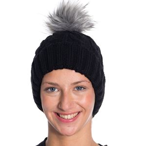 Gorro de Invierno para Mujer con Pompón, Tejido, Accesorios Deportivos de Invierno - Product Image 1