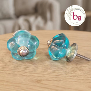 Poignées de tiroir et de placard Ba Aqua Crystal, design moderne, pour meubles de maison et de bureau, forme melon durable - Product Image 1
