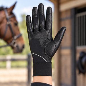 Gants d'équitation d'hiver imperméables et résistants à la chaleur en cuir, vêtements de sport avec protection antidérapante et solaire, compatibles écran tactile, avec option OEM - Product Image 6