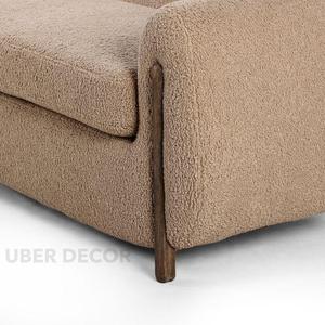 Paloma 86,5 ''Sofá curvo minimalista moderno Espacios de vida contemporáneos con comodidad de mezcla de plumas de felpa - Product Image 3