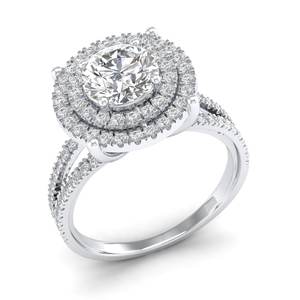 Anillo de Halo Personalizado REYES de Oro Sólido de 14K con Diamante Cultivado en Laboratorio CVD de Corte Redondo de 2 Quilates, Joyería Fina de Boda con Diseño Infinito - Product Image 2