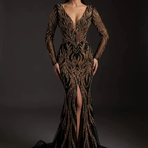 ชุดราตรีทรงเมอร์เมดประดับคริสตัลวิบวับ งานปักประณีต ชุดออกงานหรูหราสำหรับงานกาล่าดินเนอร์ ผู้ผลิตชุดราตรี - Product Image 1