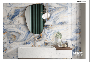 Carreaux de porcelaine brillants de luxe modernes 600*1200mm 8MM d'épaisseur <0,5% d'absorption d'eau pour murs intérieurs de villa et sols de salon - Product Image 4