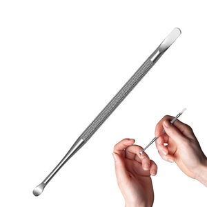 Pousse-cuticules professionnel en métal, outil de manucure durable en acier inoxydable pour l'art des ongles - Product Image 1