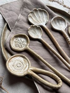 Cuillère à café vintage de luxe léger, rétro, en céramique, à manche court, pour la table et la soupe, usage domestique transfrontalier - Product Image 3