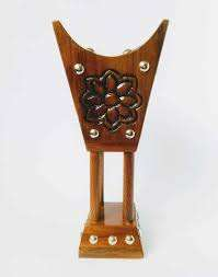 Decorative Wooden Hand-Made Sandalwood Incense Burner With Floral Carving Aromatic <b>Diffuser</b> All-Season Use Wooden Holder Set - Product Image 2