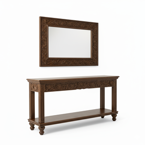 Mesa Consola Ravish Roses de Madera Sólida de Excelente Calidad con Espejo a Juego para Entrada y Sala de Estar a un Precio Accesible - Product Image 5