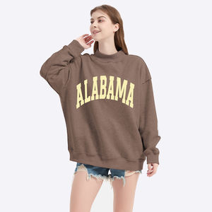 Sweat-shirt réversible en coton pour femme, col montant, coupe oversize, personnalisable avec logo – Meilleure vente - Product Image 1