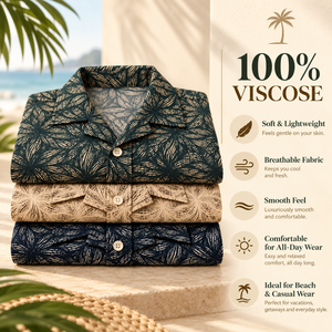 เสื้อเชิ้ตชายหาดพรีเมียมสำหรับผู้ชาย ผ้าวิสโคส 100% คอปกแคมป์ แขนสั้น พิมพ์ลายฮาวาย สวมใส่สบายๆ สำหรับฤดูร้อน รีสอร์ท วันหยุด ขายส่ง รับผลิตแบบ OEM - Product Image 5