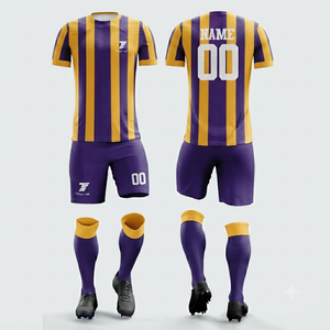 Conjunto de Uniforme de Fútbol Personalizado de Alta Calidad, Transpirable, de Secado Rápido, en Poliéster, Unisex para Adultos, con Cintura Elástica - Product Image 2