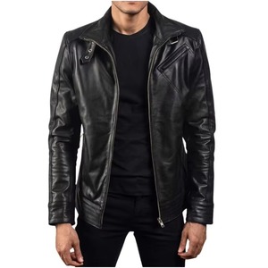 100% Original Leather Made Men Fashionable Leather <b>Jacket</b> / Lowest Price Fashion Leather <b>Jacket</b> for Men - Product Image 3
