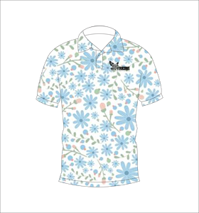 เสื้อโปโลพิมพ์ลายดอกไม้สีน้ำเงินสำหรับผู้ชาย แขนสั้น สวมใส่สบาย เหมาะสำหรับฤดูร้อน เล่นกอล์ฟ น้ำหนักเบา มีปก แฟชั่น - Product Image 5