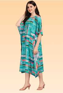 Robe kaftan élégante pour femme – Kaftan de plage imprimé coupe ample pour la collection d'été. - Product Image 3