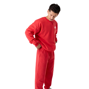 เสื้อสเวตเชิ้ตคอกลมสีพื้นบุขนแกะ แขนยาว สำหรับผู้ชาย ขายส่งจำนวนมาก รับผลิตแบบ OEM - Product Image 3