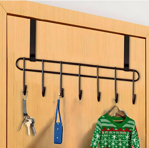 Door Hanger for cloths Heavy-Duty Over Door Hanger Holder for Coat Hanging Robe Hat <b>Clothes</b> Towels Bathroom Organiser Towel - Product Image 3