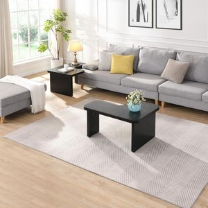 Tavolo da Caffè Rettangolare 47.24*23.62 Pollici in Legno Smontabile, Tavolo da Pranzo a L Singolo Stile Rustico 35.43*31.49 Pollici - Product Image 3