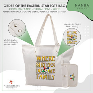 OES Where Sisters Become Family Order Of The Eastern Star Tapestry Bulk Masonic Eastern Star White Tote Bags - Product Image 4