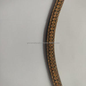 Banda para cejas de cristal dorado de 5 filas, equipo de cuero de la mejor calidad, al por mayor - Product Image 3