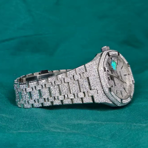 Reloj de Lujo Automático de Acero Inoxidable con Moissanita VVS, Estilo Hip Hop Iced Out, Mecánico, Apto para Probador de Diamantes, UK - Product Image 1