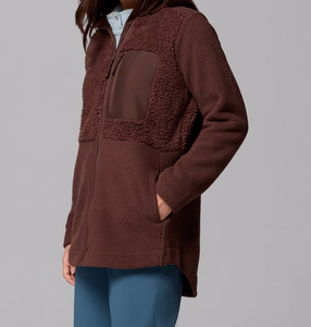 Women Sherpa Fleece Windbreaker Jacket Fur <b>Lined</b> Canvas Bomber Jacket Full Zip Warm Winter <b>Coat</b> Outdoor Casual - Product Image 3